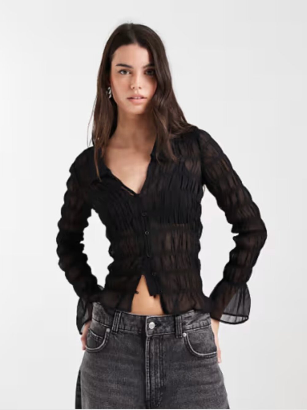Black Sheer Top ASOS
